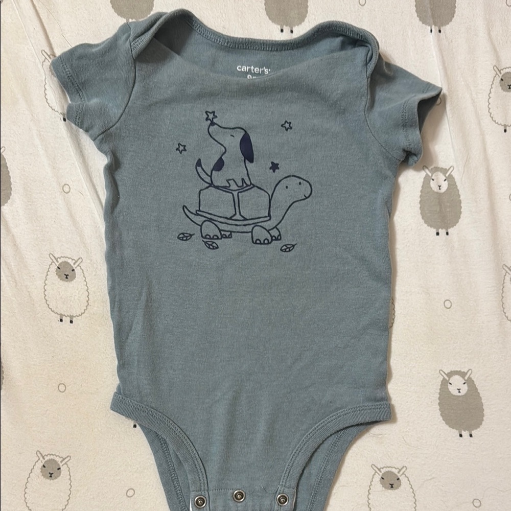 Carter's Teal Onesie with Playful Animal Design